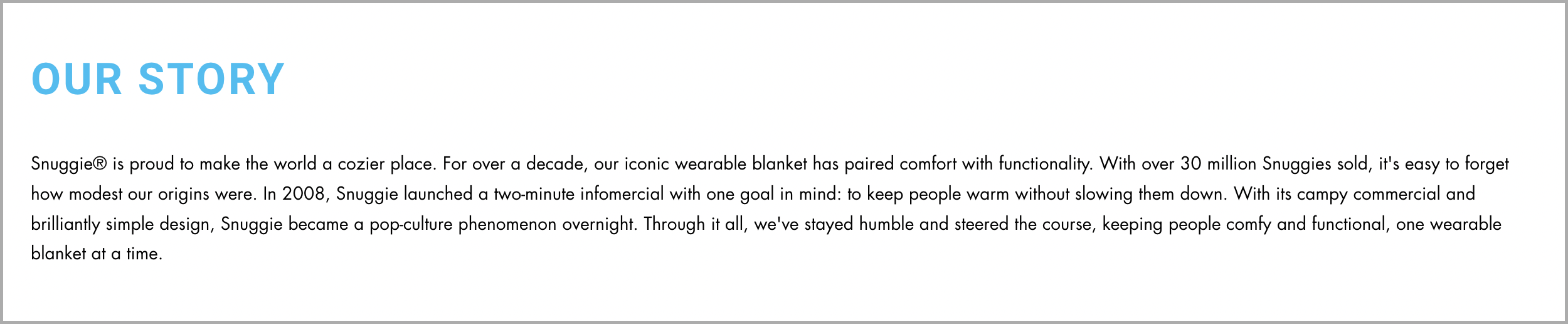 Snuggie Branding
